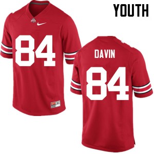 Youth OSU Buckeyes #84 Brock Davin Red Game Stitched Jerseys 217623-245